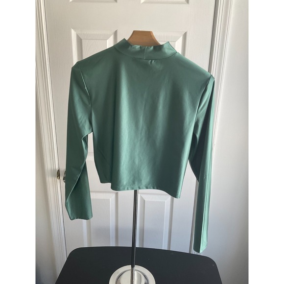 Wild Fable Dark Green Mock Neck Long Sleeve Top Size L - Picture 3 of 5
